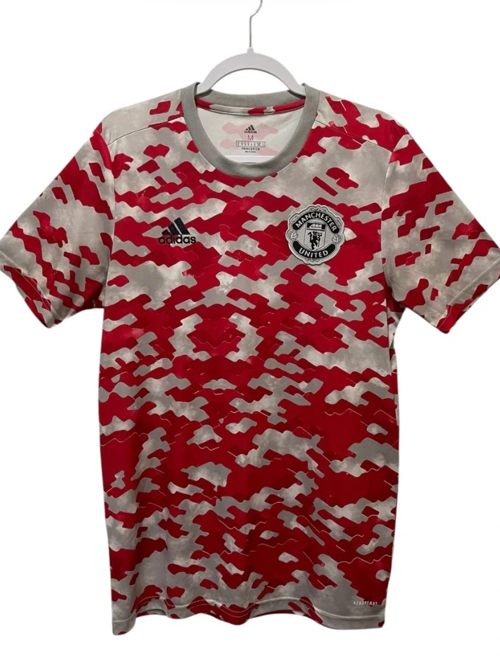 Adidas Manchester United Pre Match Football Jersey Shirt Short Sleeve Red Size M